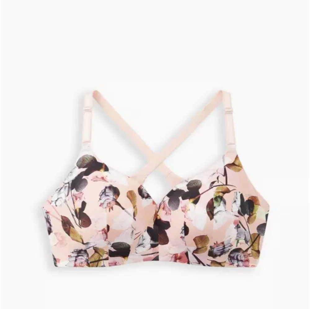 Torrid Dream Wire FreeFloral Print Bra - Pink and Black Size 42B!